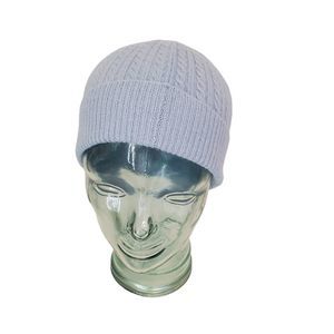 Express Cable Knit Wool Angora Cashmere Beanie Hat light Blue